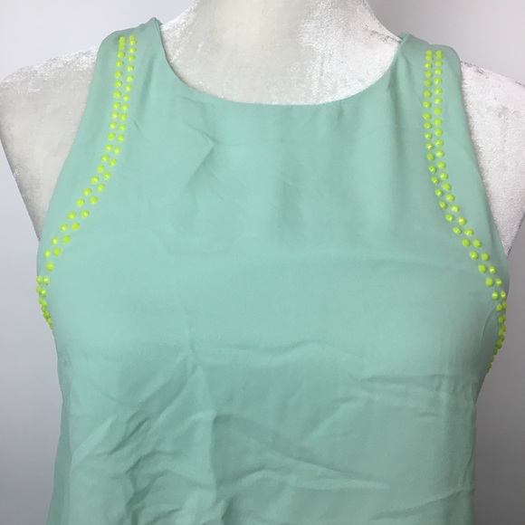 E. Leigh’s green sleeveless layered dress small - Picture 2 of 8